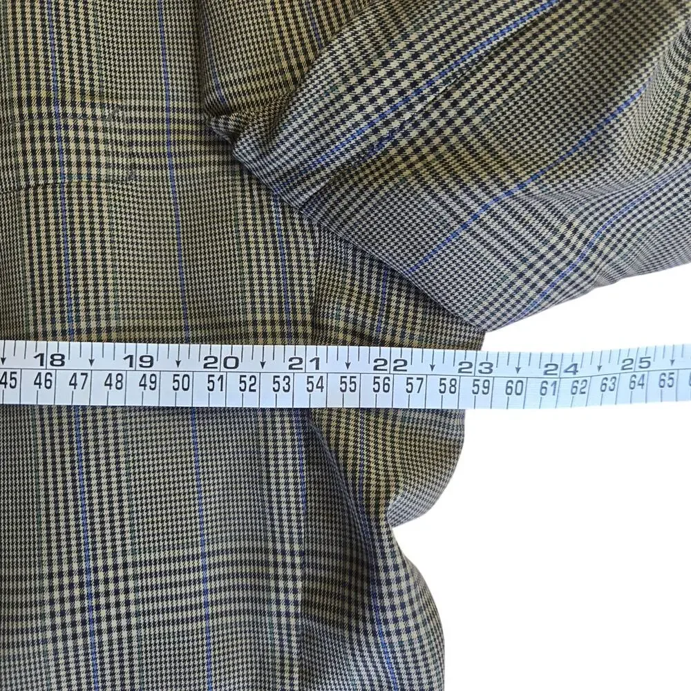 L.L.BEAN Men Vtg 90s Preppy English Countryside Grandpa Classic Plaid Blazer 46R